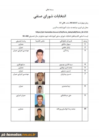 انتخابات شورای صنفی دانشکده مفتح برگزار خواهد شد.