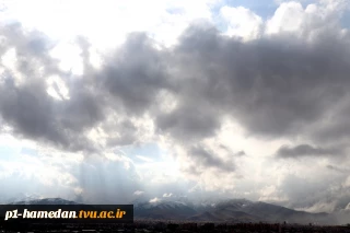 آسمان یکم آذرماه، همدان؛ از فراز خوابگاه آموزشکده شهید مفتح